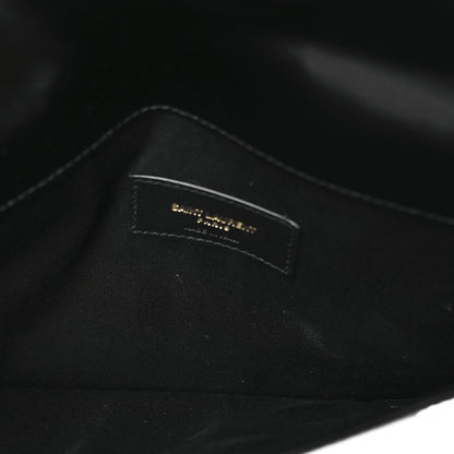 Saint Laurent Smooth Shiny Calfskin Monogram Uptown Pouch Black 5 of 8