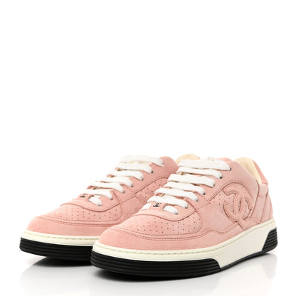 Chanel Suede Womens CC Sneakers 38 Pink 3 of 11