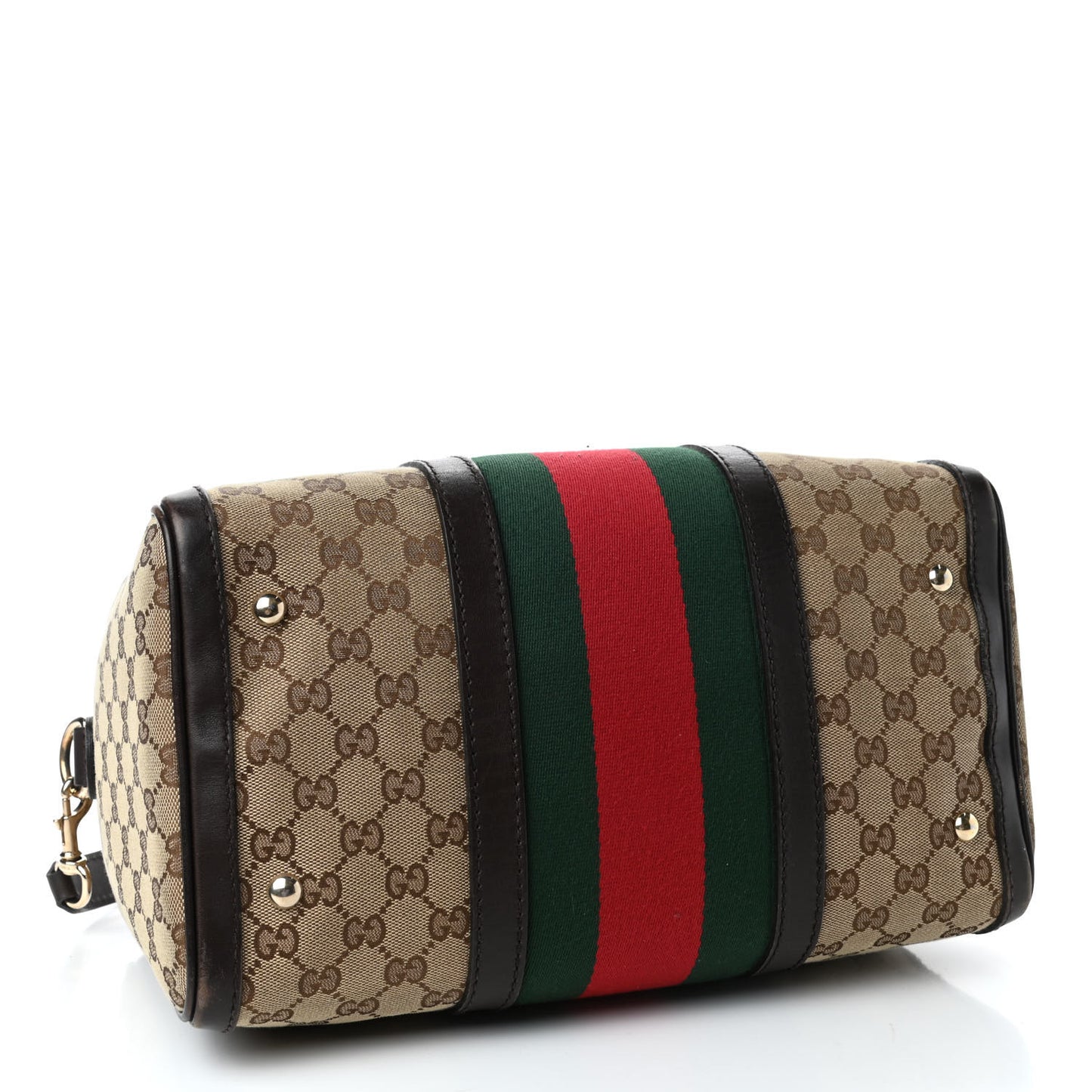 Monogram Vintage Web Medium Boston Dark Brown