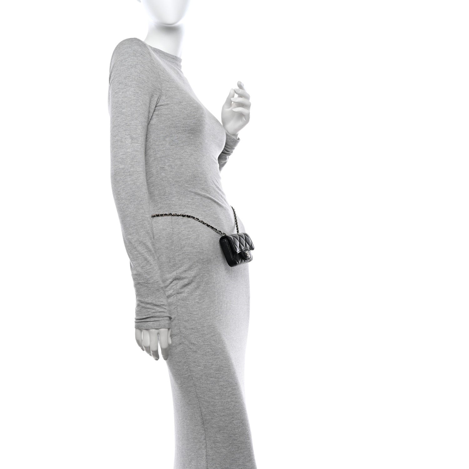 Chanel Caviar Quilted Mini Chain Belt Bag Black 2 of 12