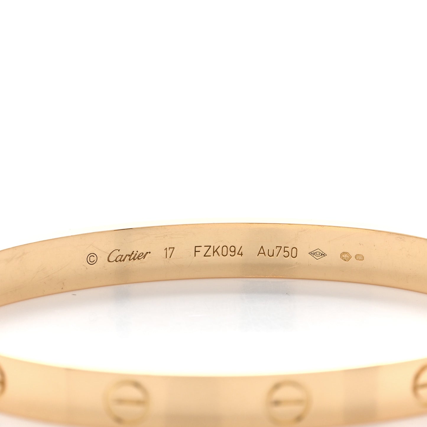 18K Yellow Gold LOVE Bracelet 17