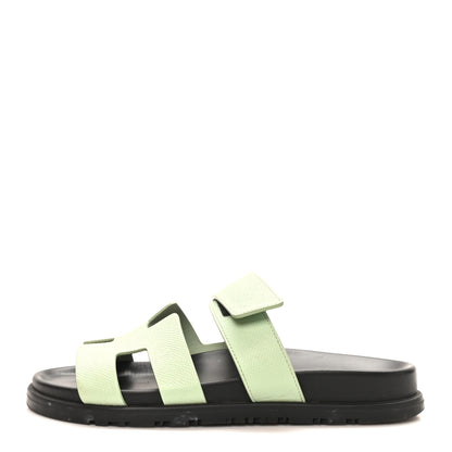 Hermes Epsom Womens Chypre Sandals 37 Vert Jade 1 of 10