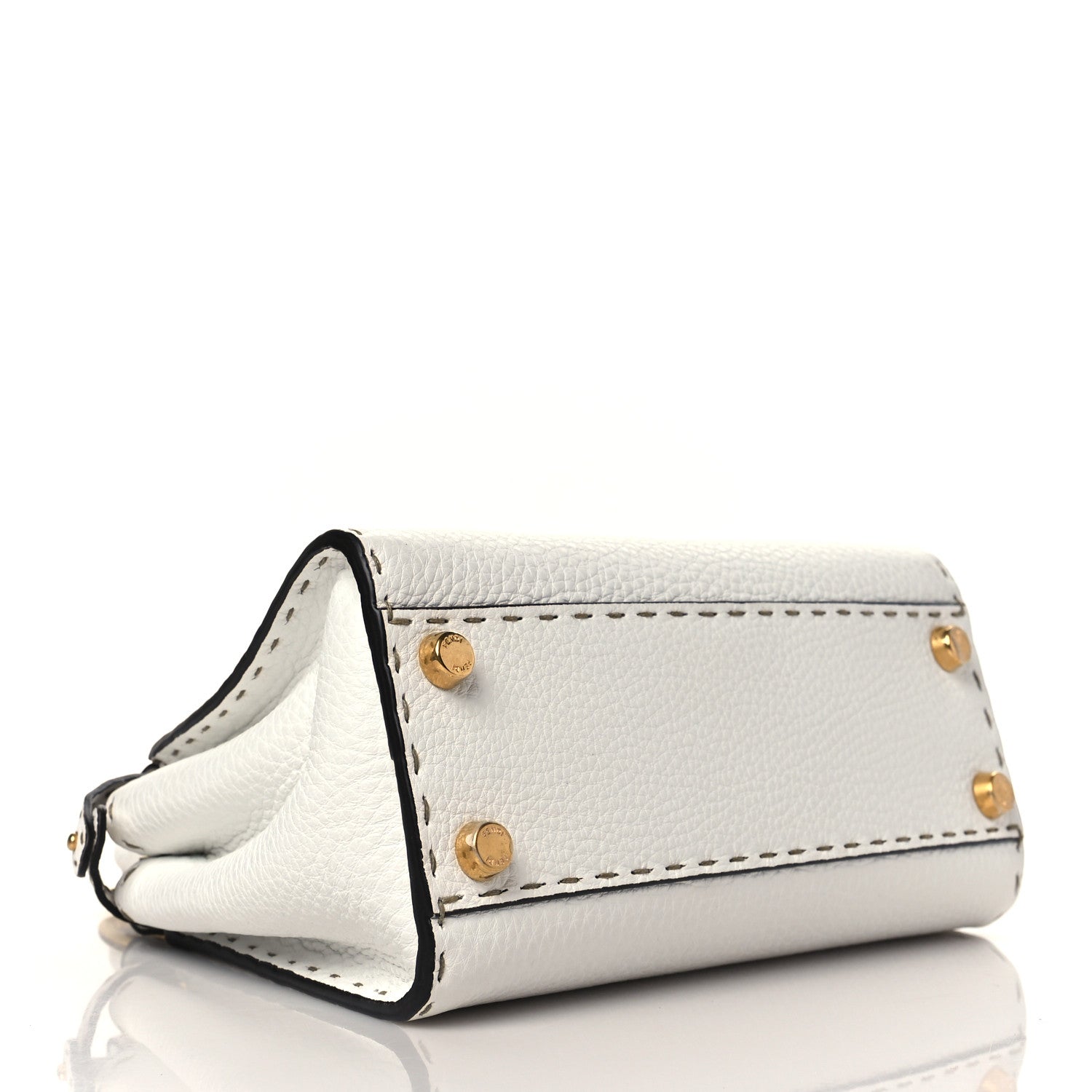 Fendi Cuoio Romano Selleria Mini Peekaboo Iconic Satchel White 4 of 10