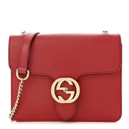 Gucci Dollar Calfskin Small Interlocking G Shoulder Bag Red 1 of 16