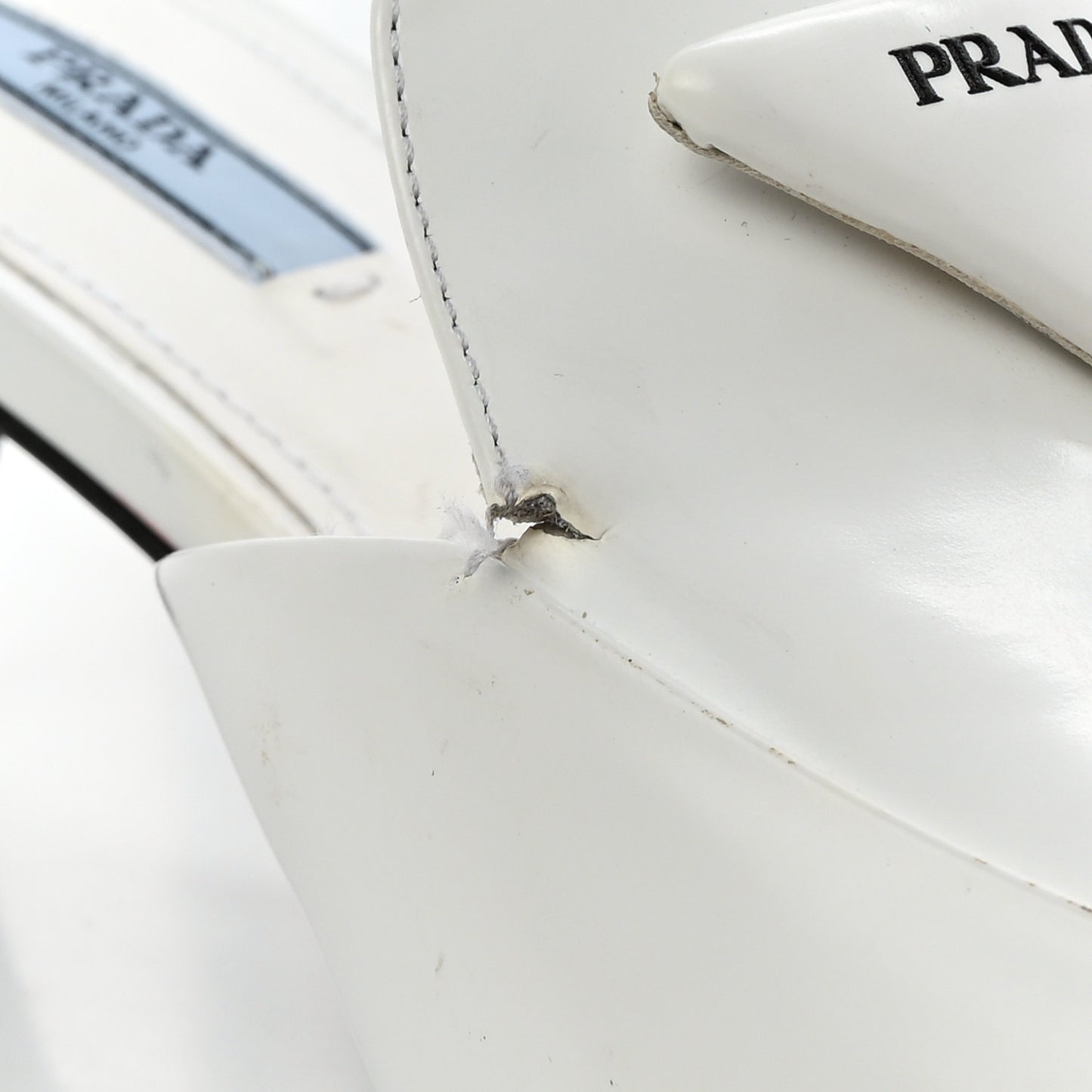 Spazzolato Triangle Logo Pointed Toe 55mm Mules 38.5 White