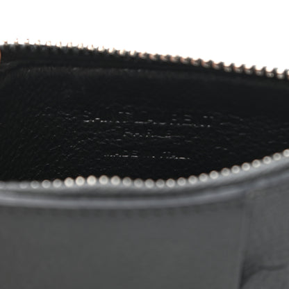 Saint Laurent Grained Calfskin 5 Fragments Zip Pouch Card Holder Dark Smog 6 of 7