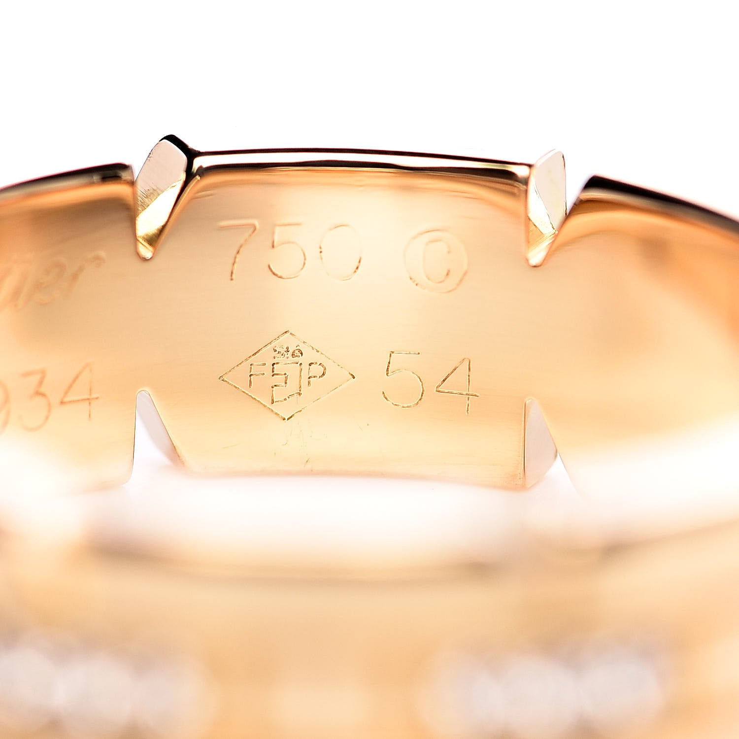 Cartier 18K Yellow Gold Diamond Tank Francaise Band Ring 54 6.75 6 of 6
