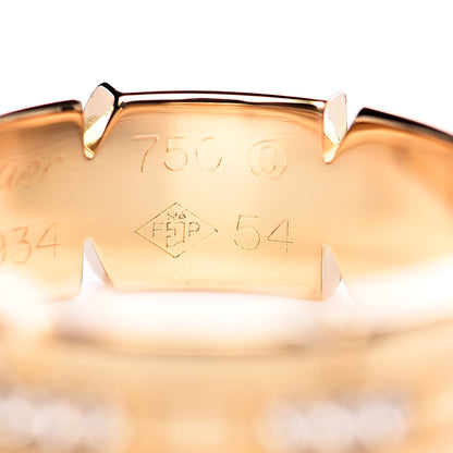 Cartier 18K Yellow Gold Diamond Tank Francaise Band Ring 54 6.75 6 of 6
