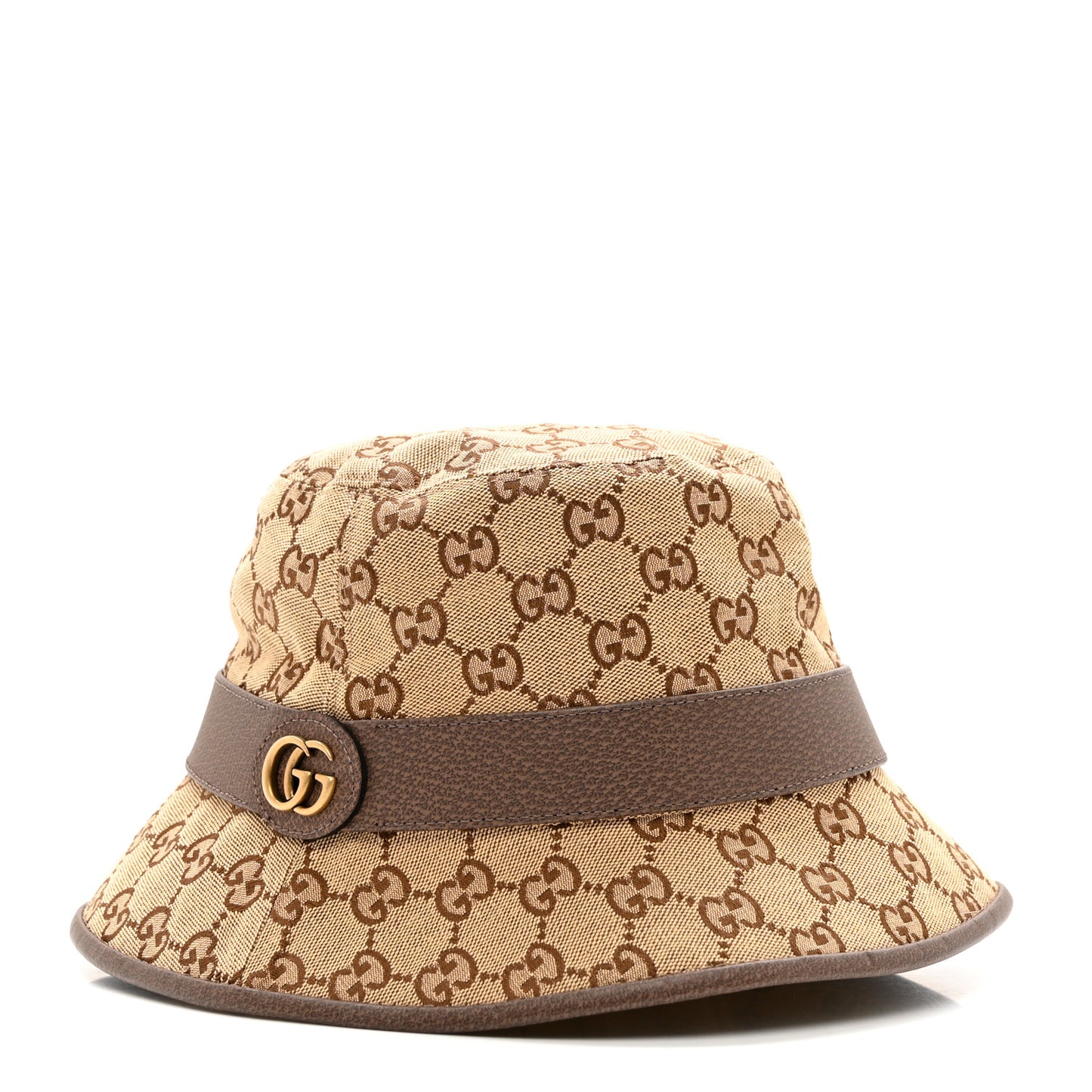 Monogram Textured Dollar Calfskin GG Jago Bucket Hat M Cacao Beige