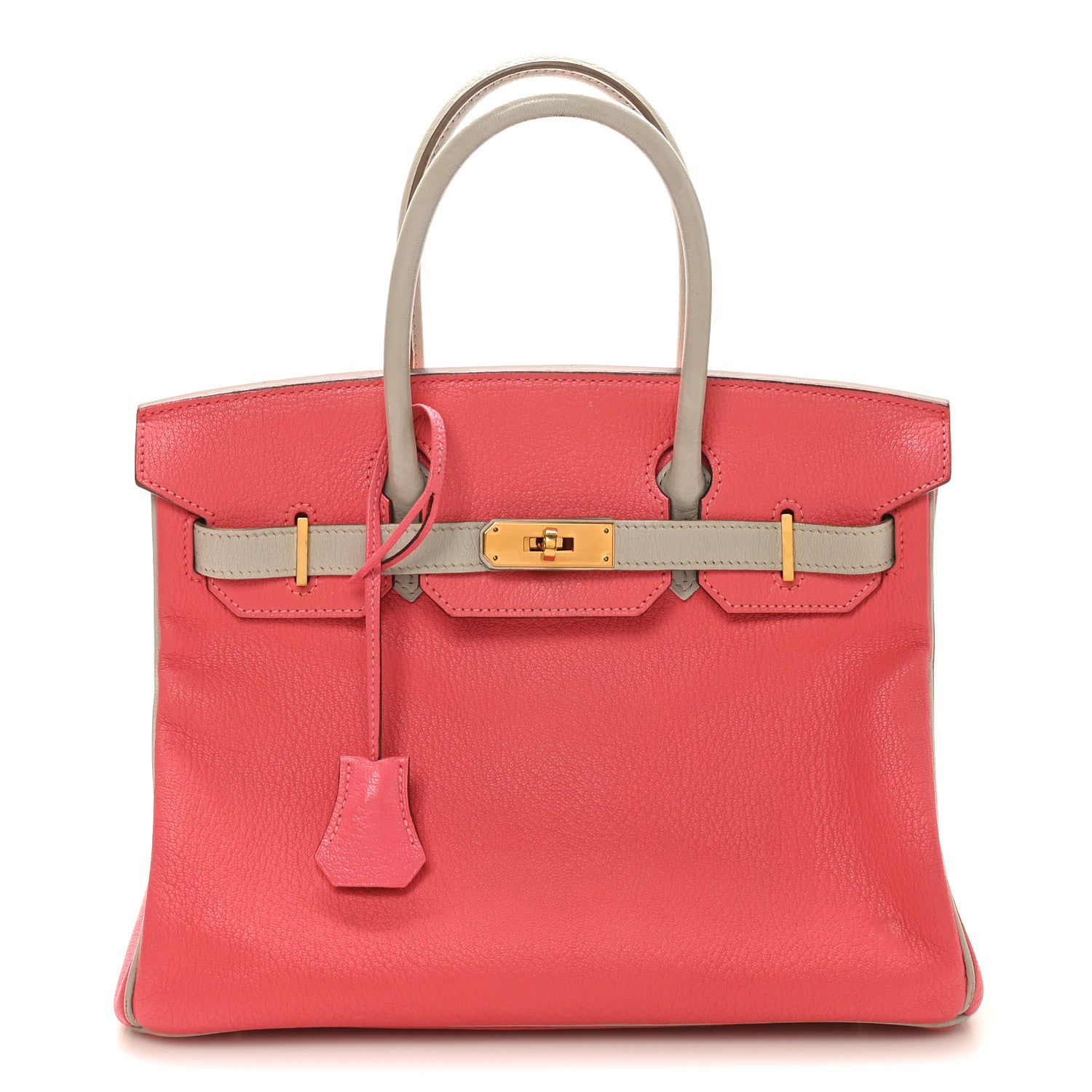 Hermes Chevre Mysore Horseshoe Birkin 30  Rose Lipstick Gris Perle 1 of 11