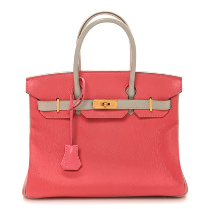 Hermes Chevre Mysore Horseshoe Birkin 30  Rose Lipstick Gris Perle 1 of 11