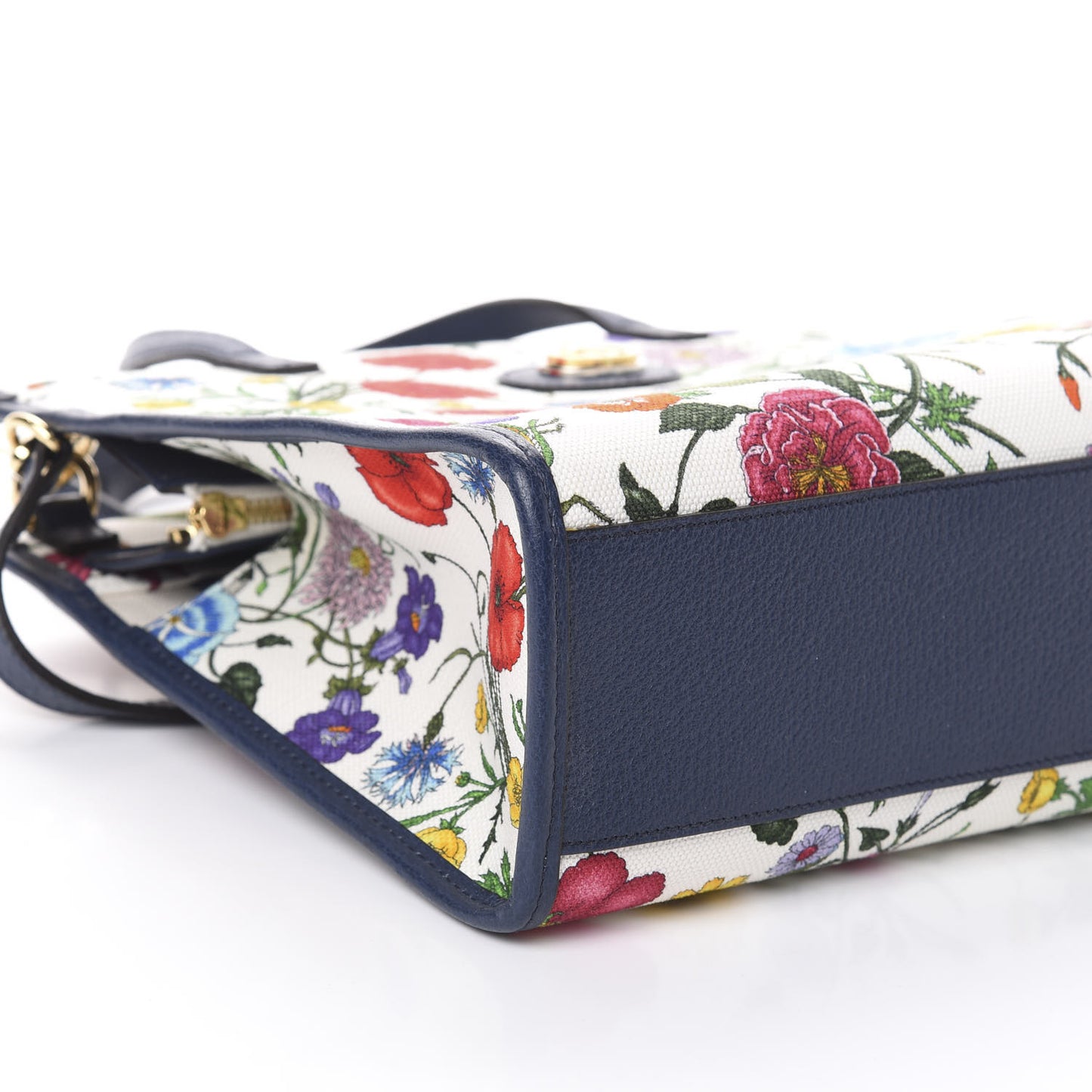 Canvas Medium Flora Tote White Multicolor Blue Agata