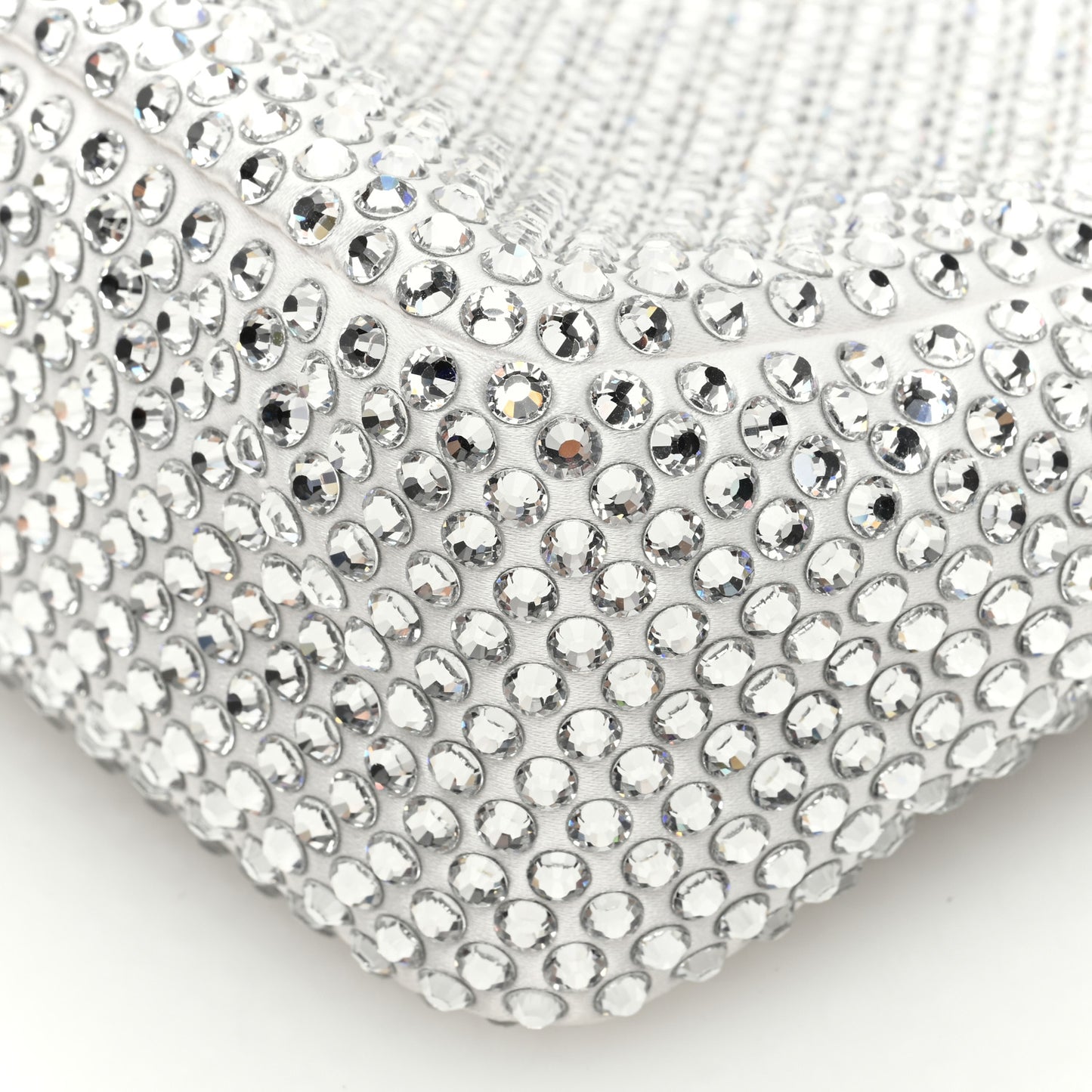 Satin Crystal Mini Re-Edition 2000 Bag White