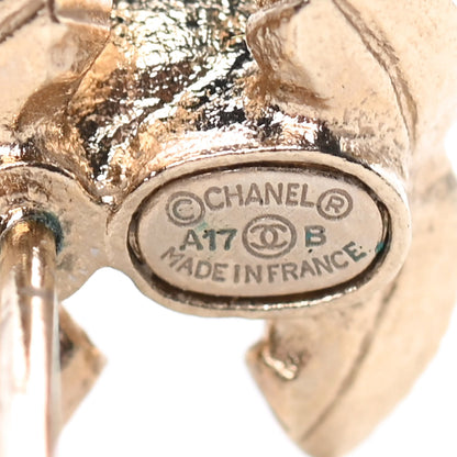 Chanel Crystal Mini CC Earrings Gold 4 of 5