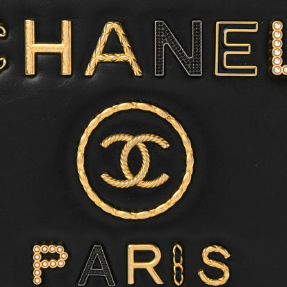 Chanel Aged Calfskin Medium Charms Deauville Pouch Black 8 of 9