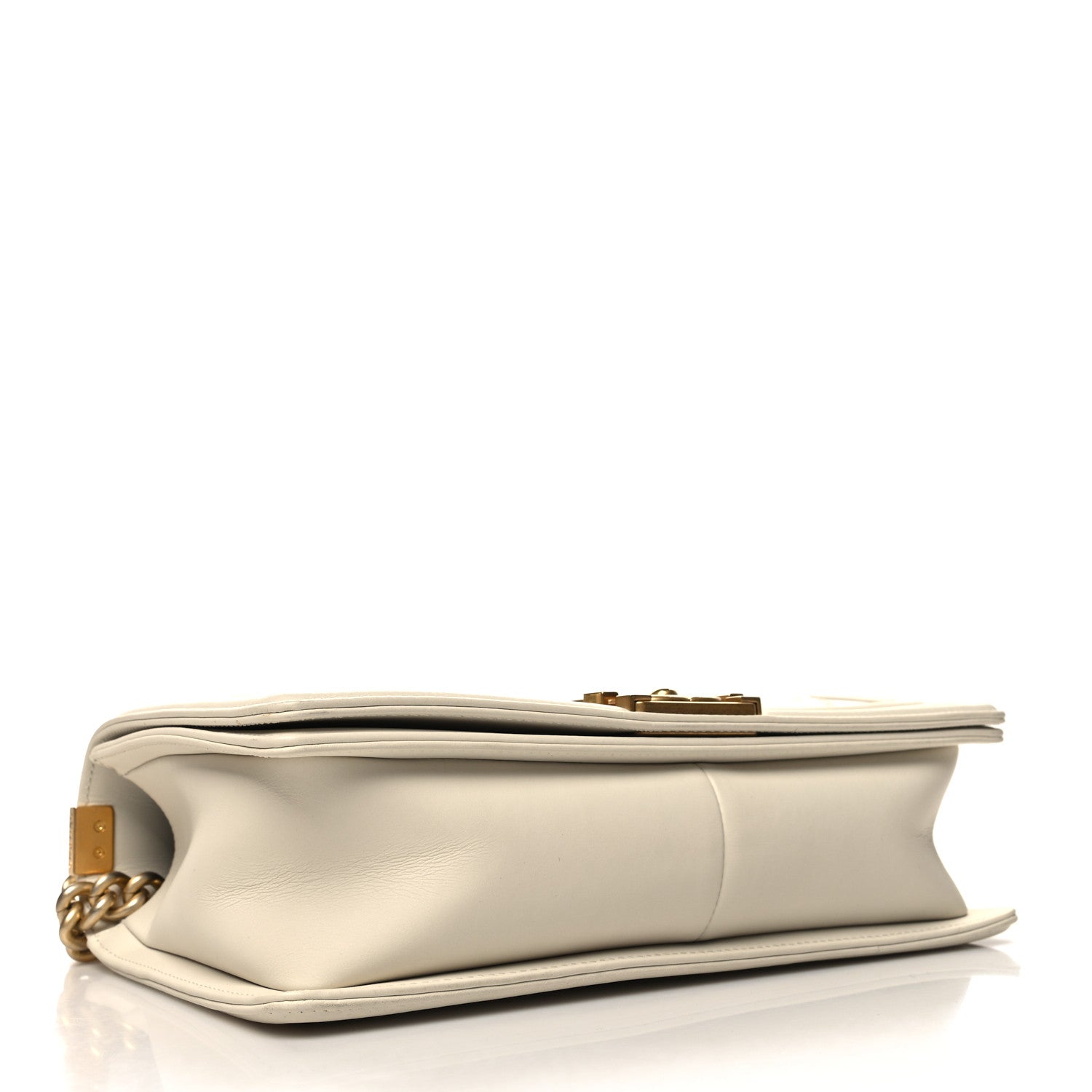 Chanel Caviar Suede Calfskin Chevron New Medium Boy Flap White 4 of 10