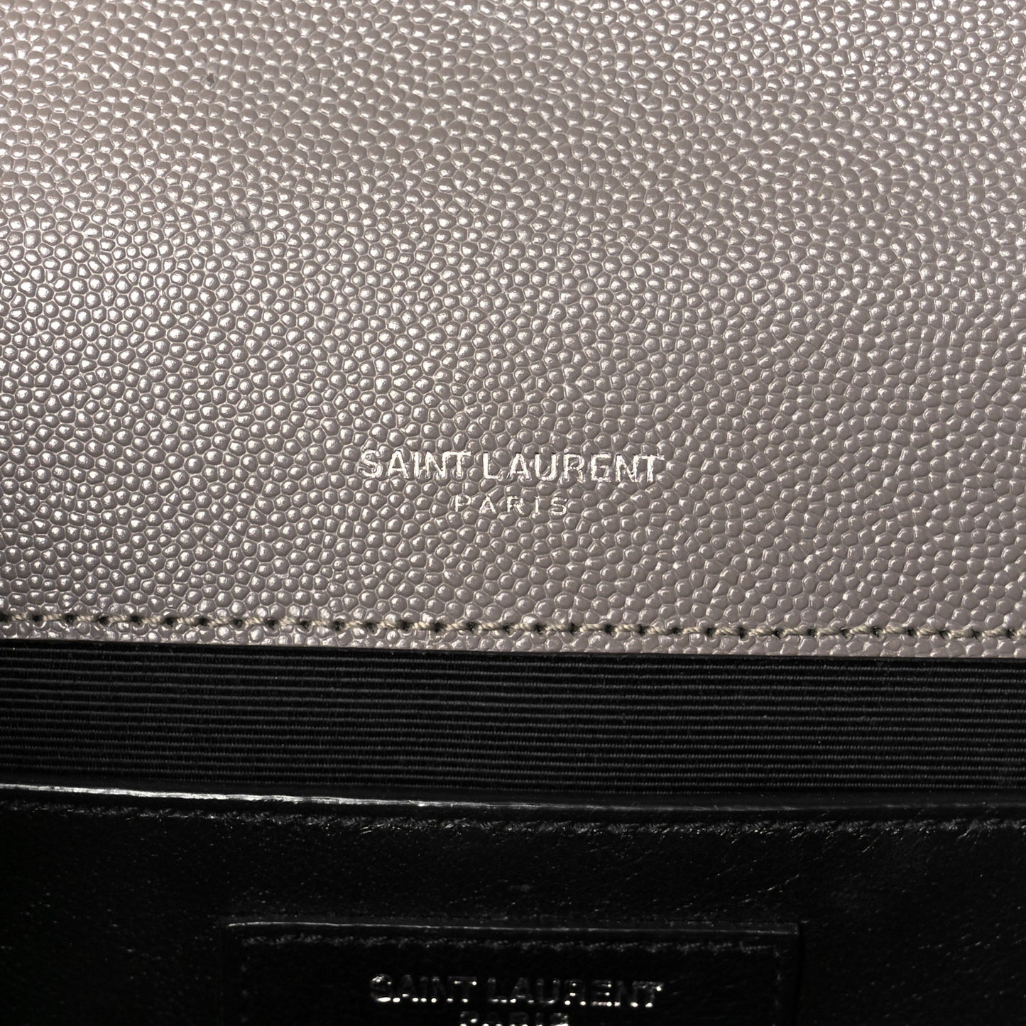 Grain De Poudre Textured Mixed Matelasse Medium Triquilt Monogram Satchel Fog