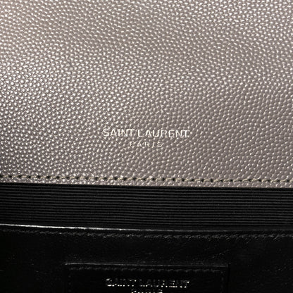 Saint Laurent Grain De Poudre Textured Mixed Matelasse Medium Triquilt Monogram Satchel Fog 6 of 11