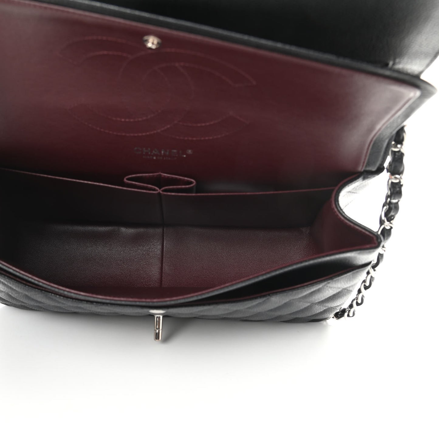 Caviar Quilted Jumbo Double Flap Black