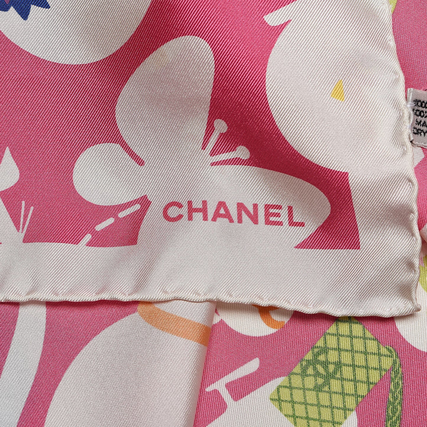 Silk CC Logo Animal Scarf Pink