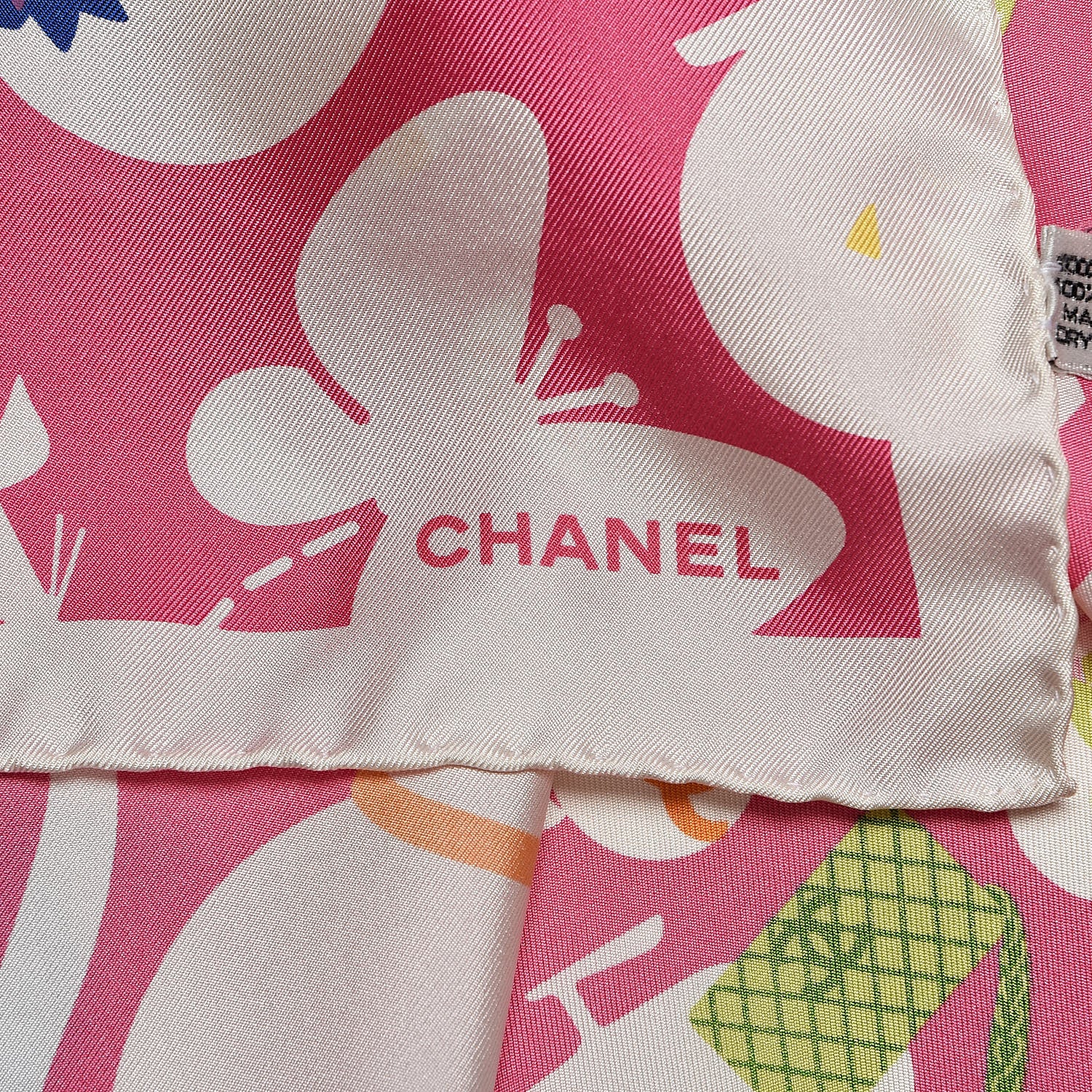 Chanel Silk CC Logo Animal Scarf Pink 4 of 4