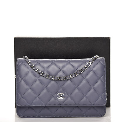 Chanel Lambskin Quilted Wallet On Chain WOC Lavender 9 of 9