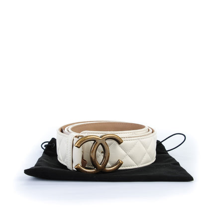 Chanel Lambskin Quilted CC Belt 100 40 Dark White 8 of 8