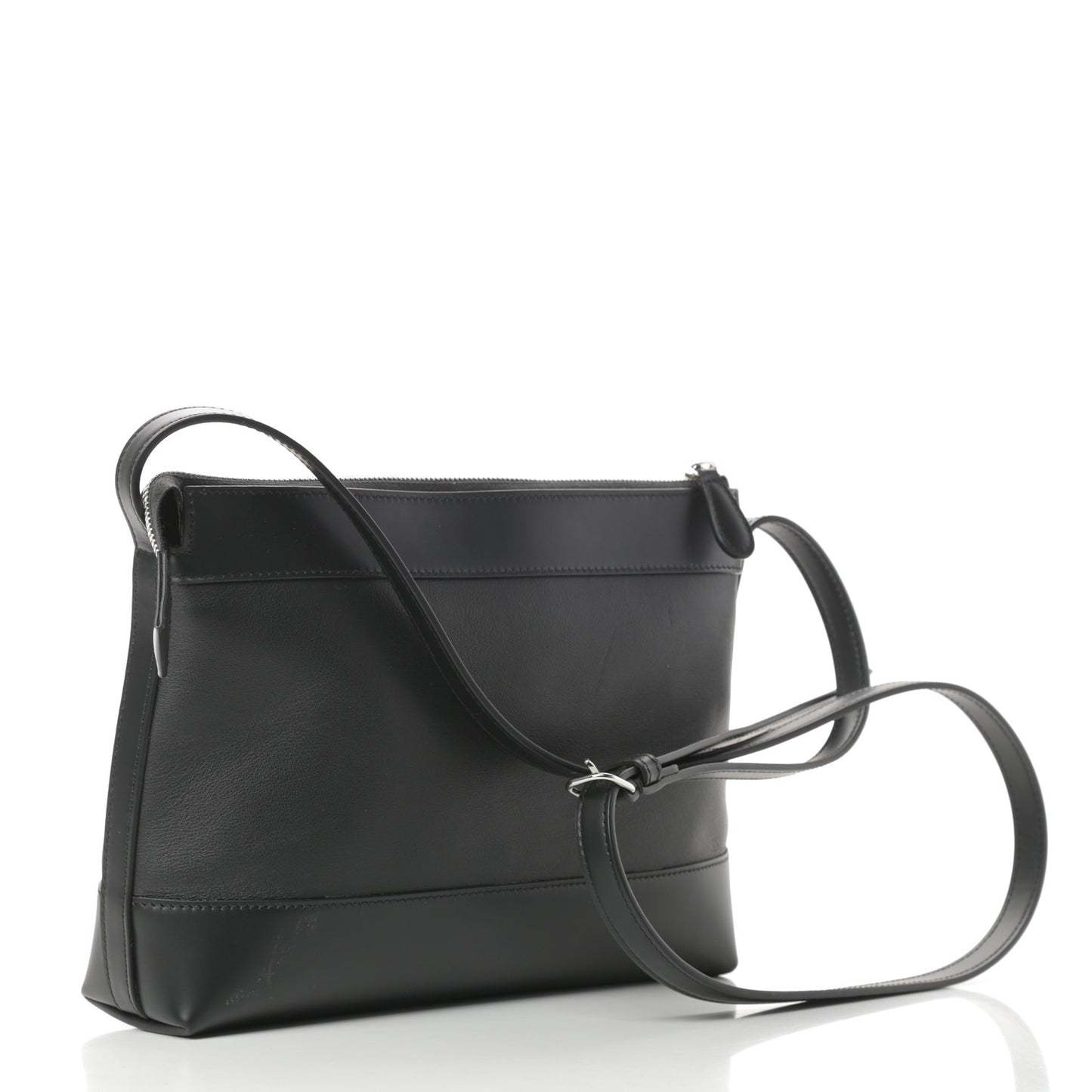 Calfskin Logo Shouder Bag Black
