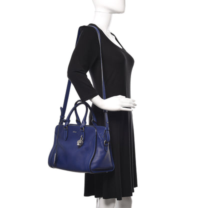 Alexander McQueen Pebbled Calfskin Small Skull Padlock Zip Around Tote Ultramarine 2 of 9