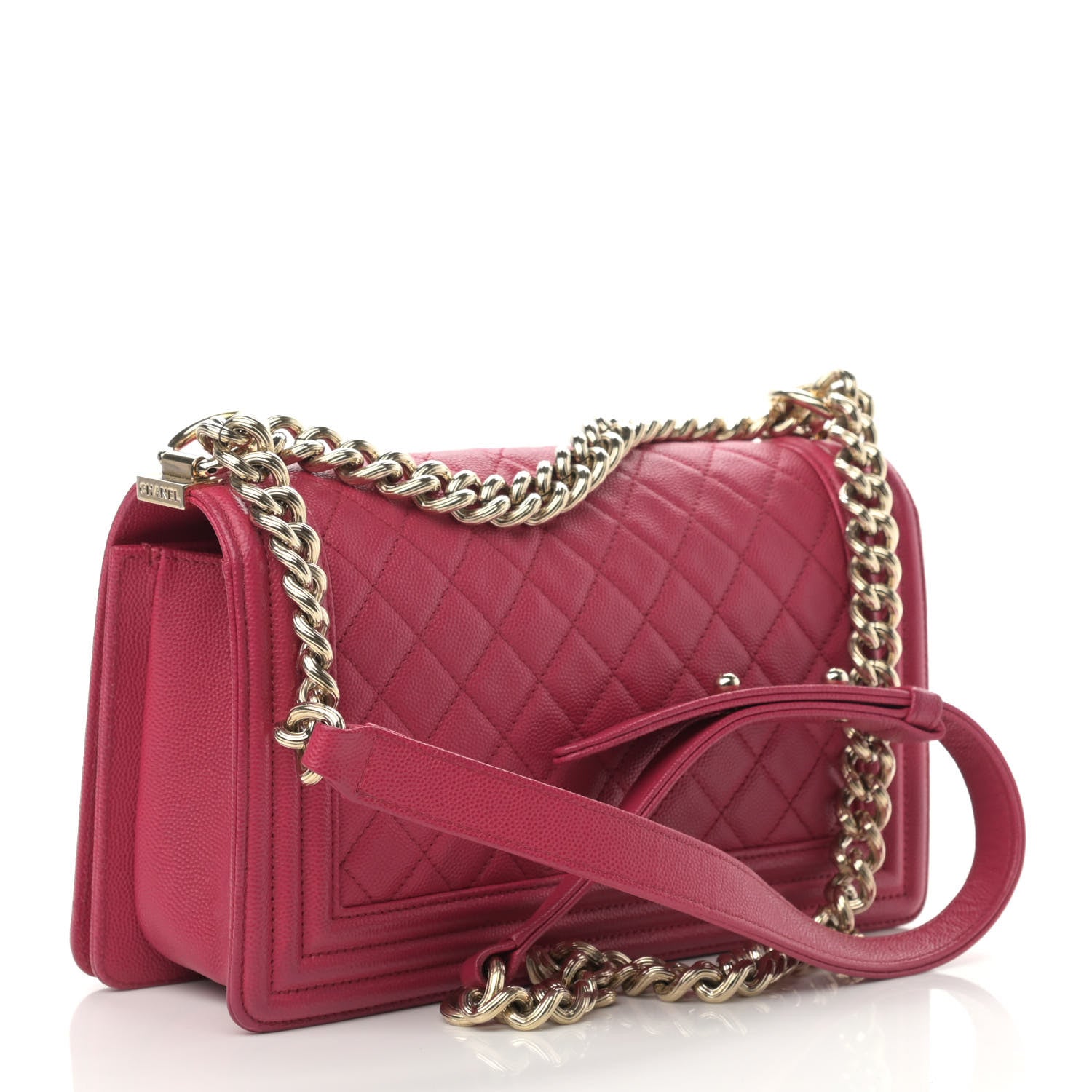 Chanel Caviar Quilted Medium Boy Flap Fuchsia 3 of 10