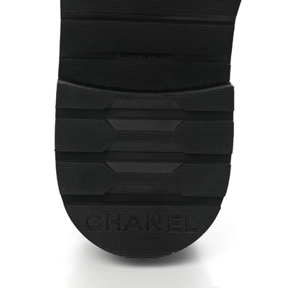 Chanel Shiny Lambskin Quilted Lace Up Combat Boots 38 Black 6 of 8