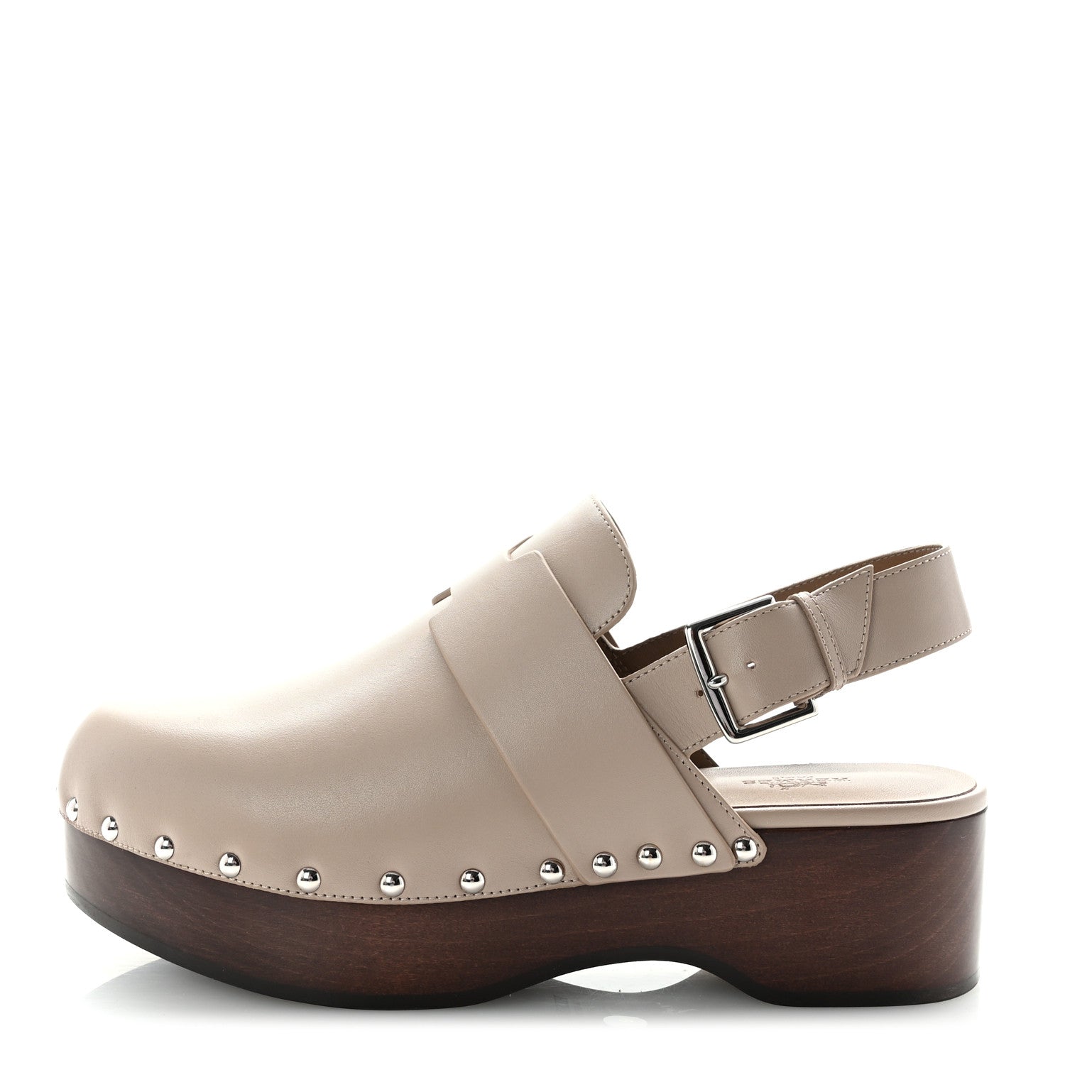 Hermes Toscan Calfskin Hermoine Mules 39 Beige Marfa 1 of 9