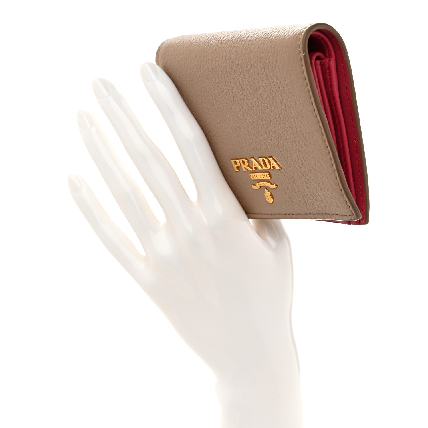 Prada Vitello Daino Small Bi-Fold Wallet Cammeo 2 of 7