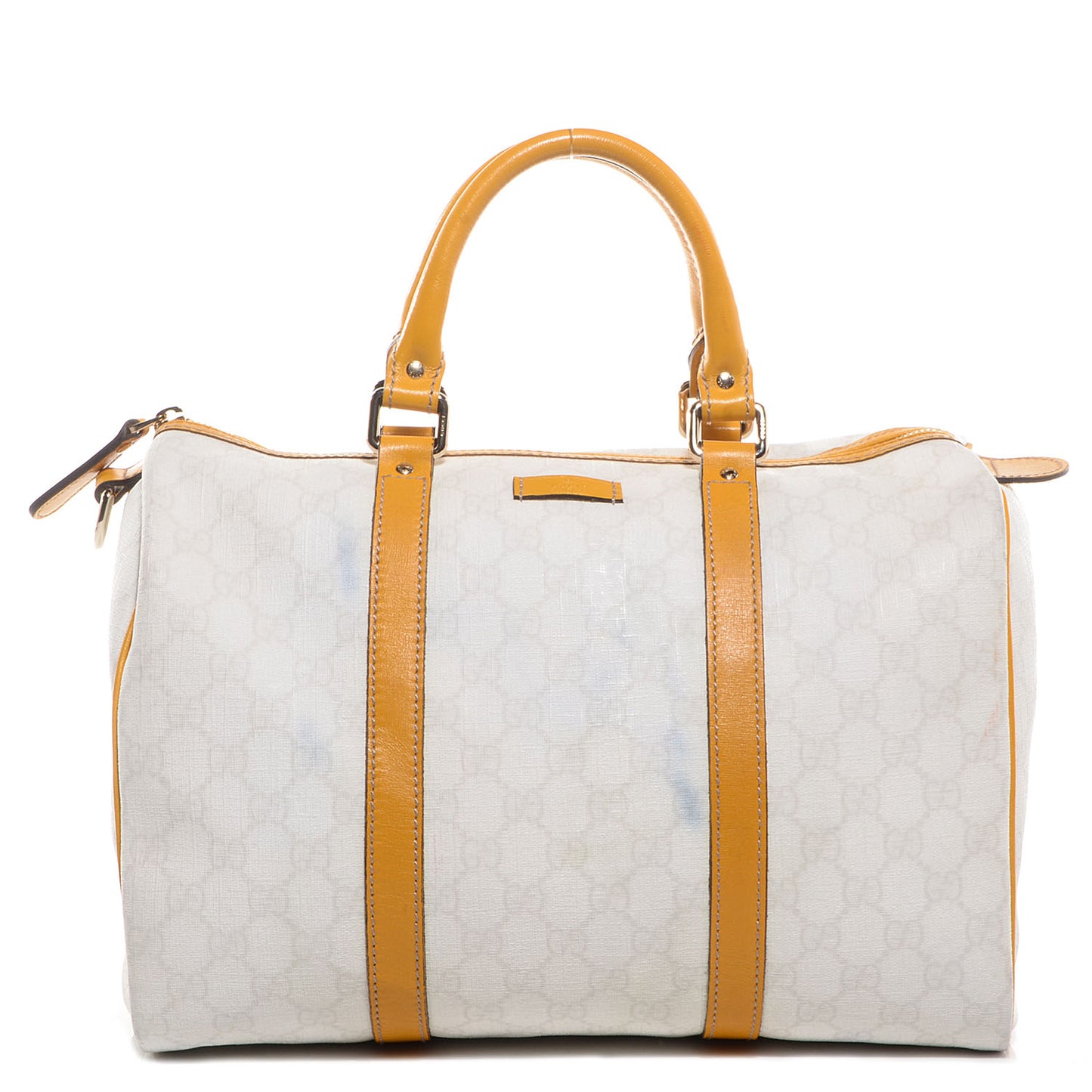 GG Supreme Monogram Medium Joy Boston White Yellow