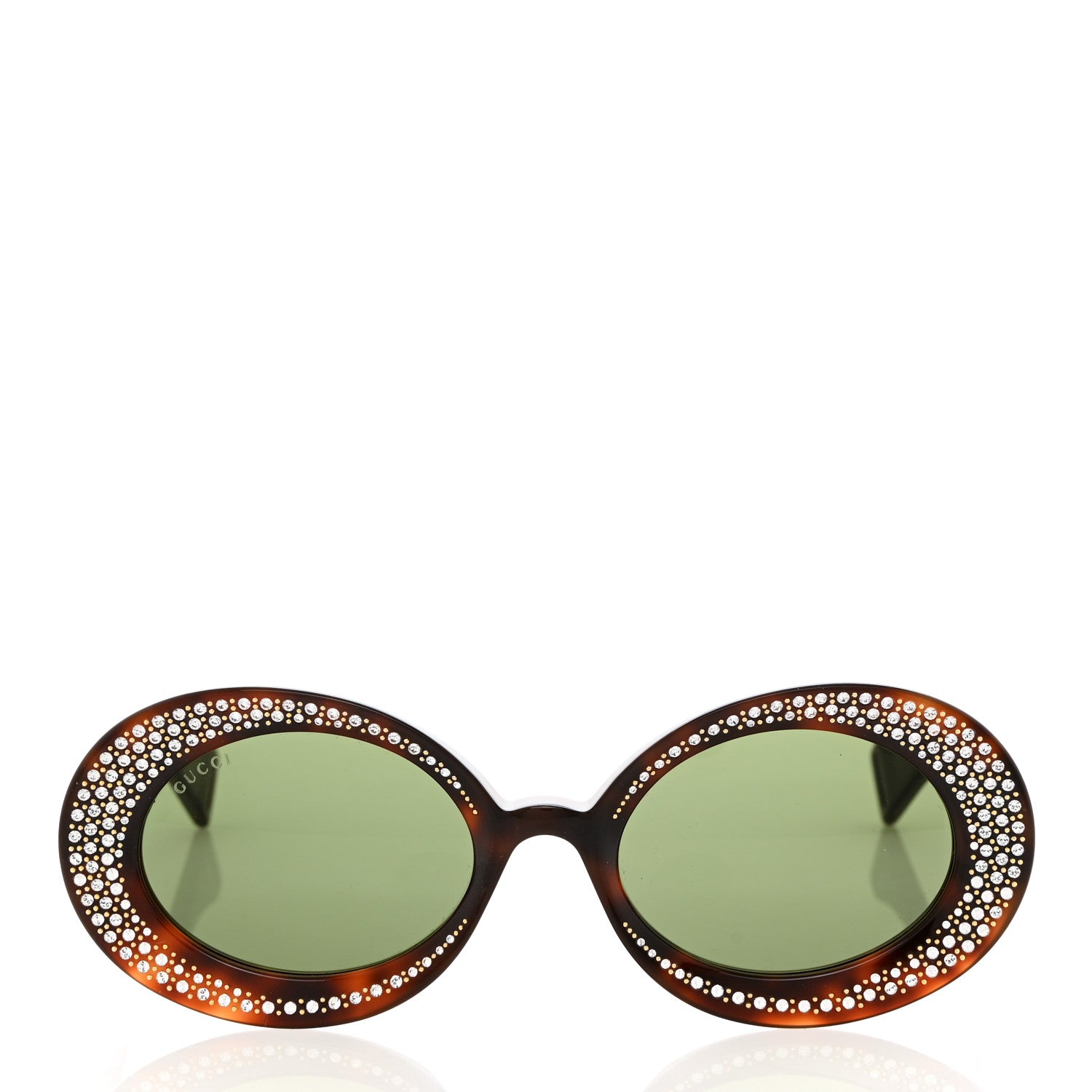 Gucci Acetate Crystal Round Sunglasses GG0618S Tortoiseshell 2 of 7