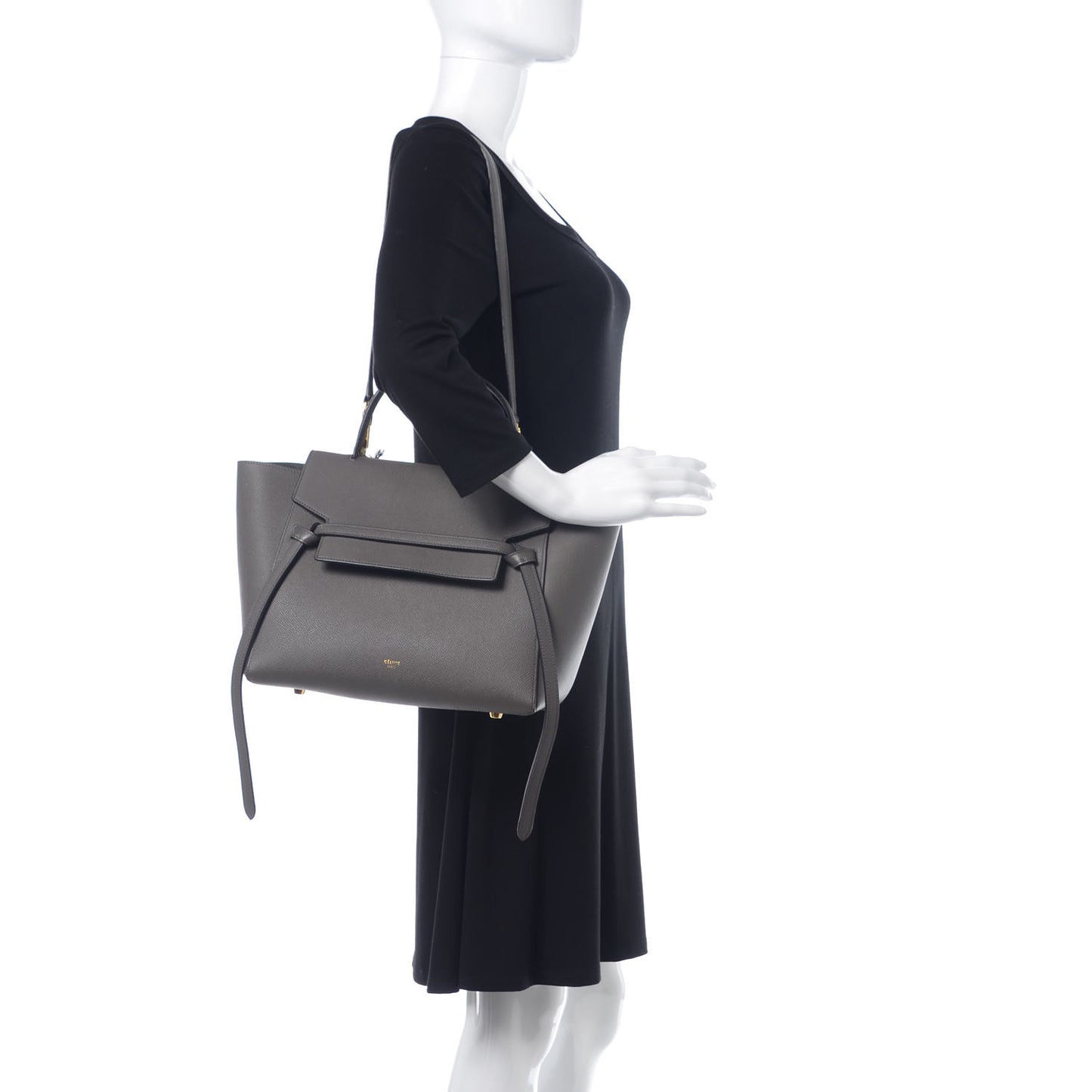Grained Calfskin Mini Belt Bag Grey