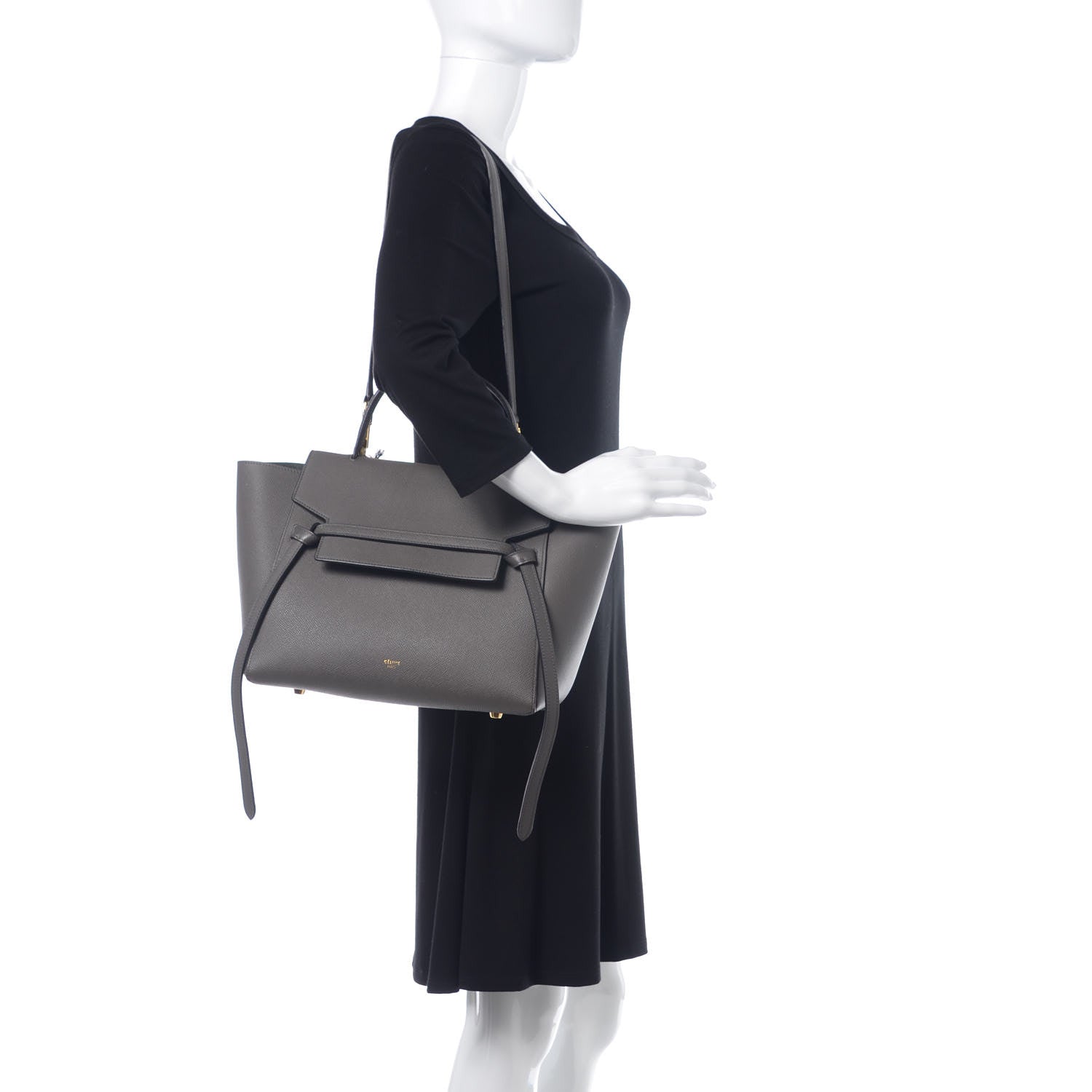 Celine Grained Calfskin Mini Belt Bag Grey 2 of 6