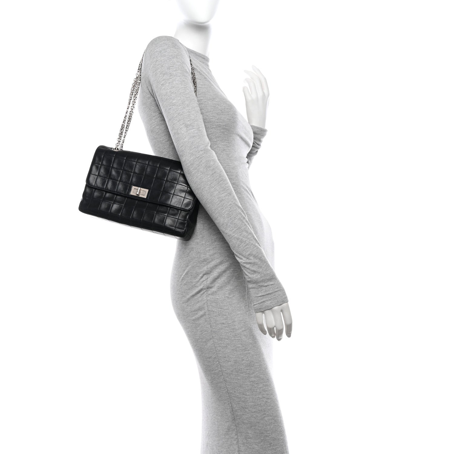 Chanel Lambskin Chocolate Bar Mademoiselle Flap Black 2 of 14