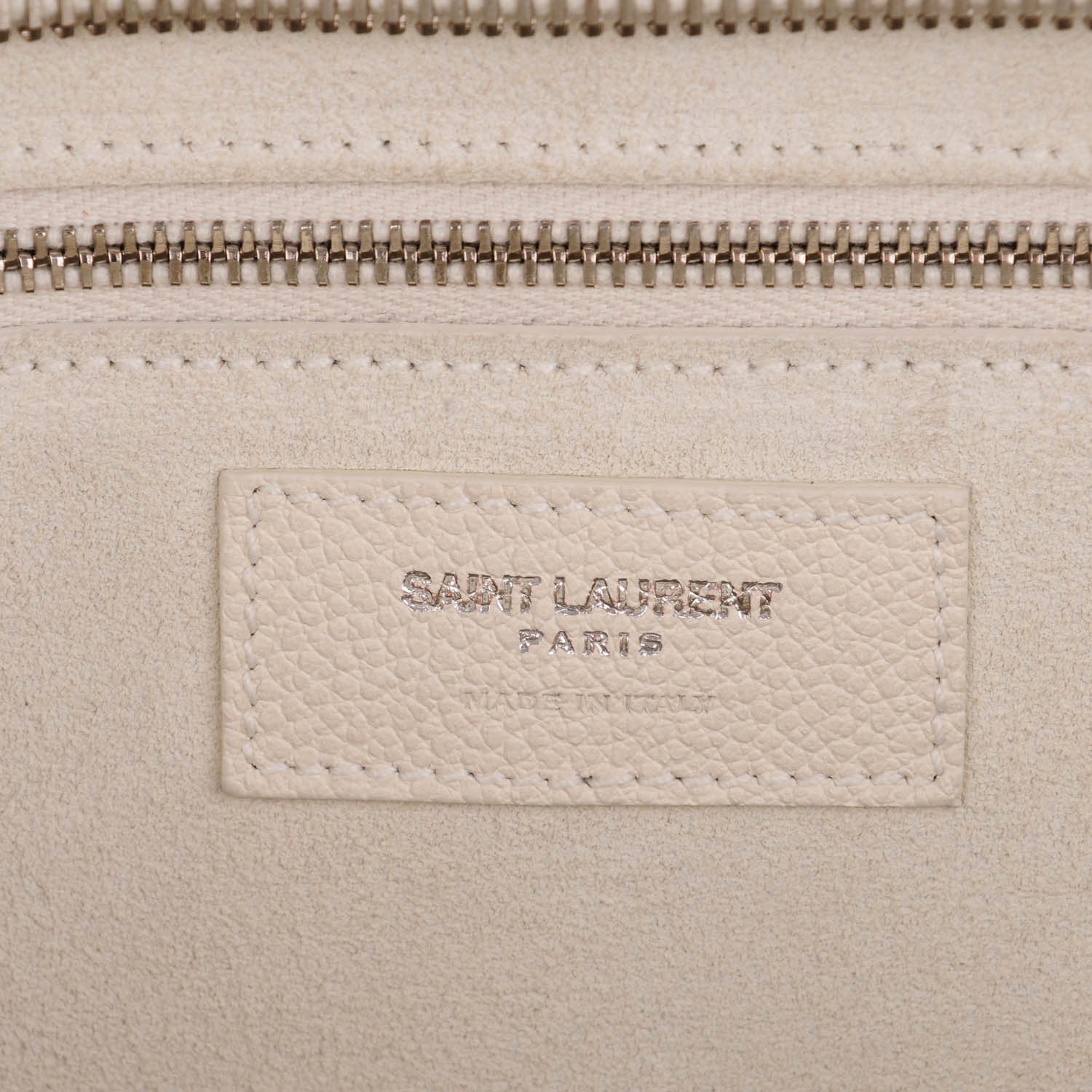 Saint Laurent Grained Calfskin Medium Cabas Rive Gauche Dove White 6 of 8