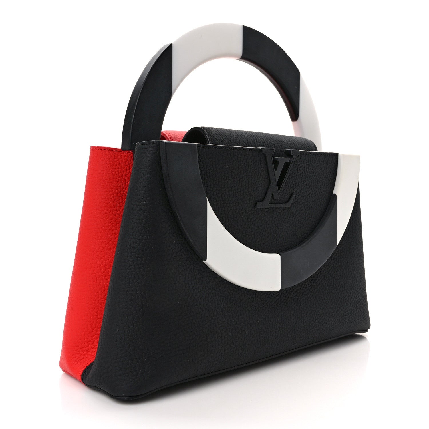 Louis Vuitton Calfskin Bolsa Capucines Black Rouge 3 of 12