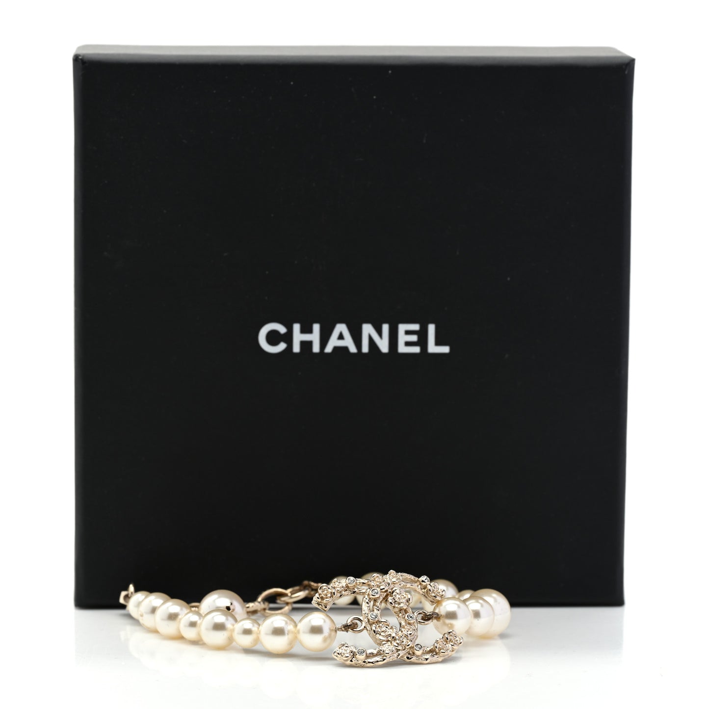 Pearl Crystal CC Camellia Bracelet Gold