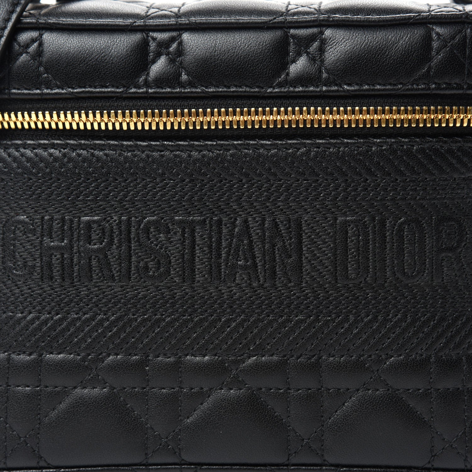 Christian Dior Lambskin Cannage Small Diortravel Vanity Case Black 9 of 11