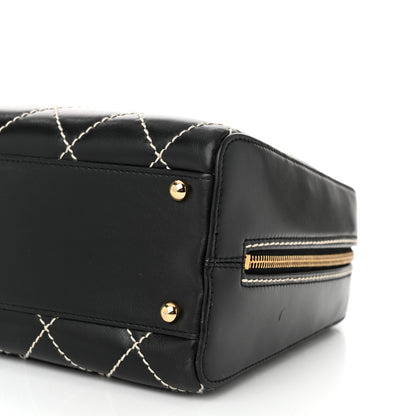 Chanel Calfskin Contrast Stitch Surpique Bowler Black 10 of 10