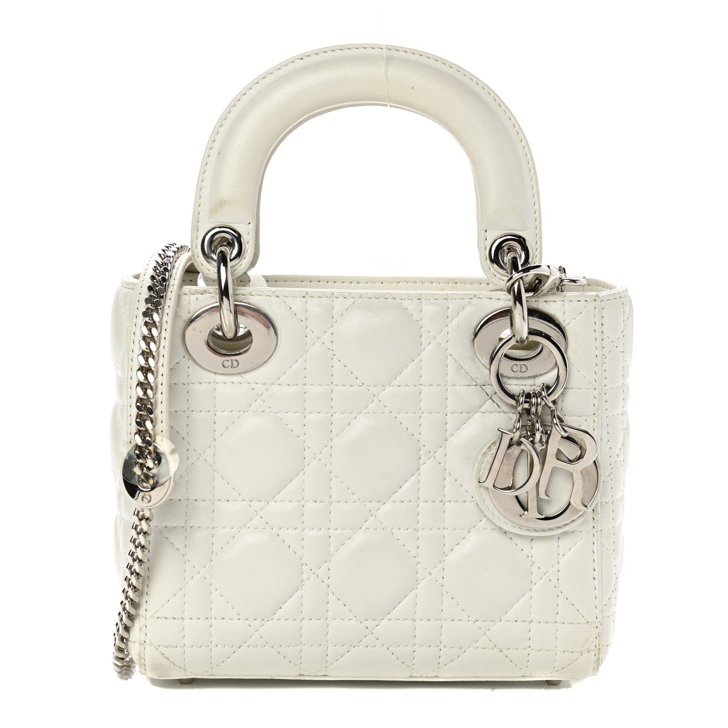 Christian Dior Lambskin Cannage Mini Lady Dior White 1 of 16