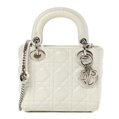 Christian Dior Lambskin Cannage Mini Lady Dior White 1 of 16