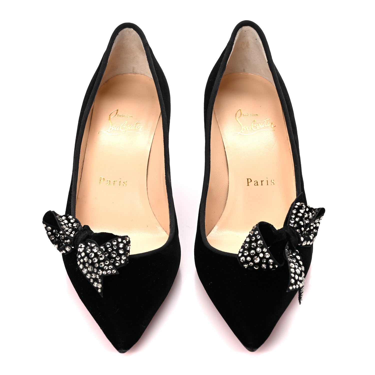 Christian Louboutin Velvet Madame Menule Bow 55 Pumps 35 Black 2 of 8