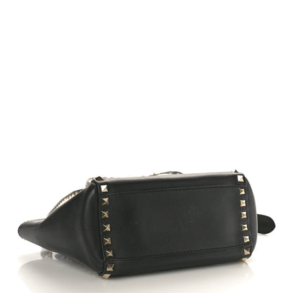 Valentino Garavani Vitello Mini Rockstud Double Handle Tote Black 4 of 10