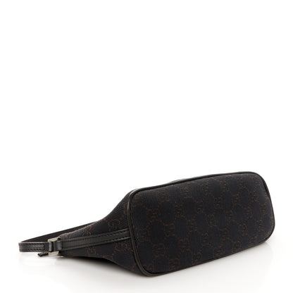 Gucci Denim Monogram Boat Pochette Dark Brown 4 of 10