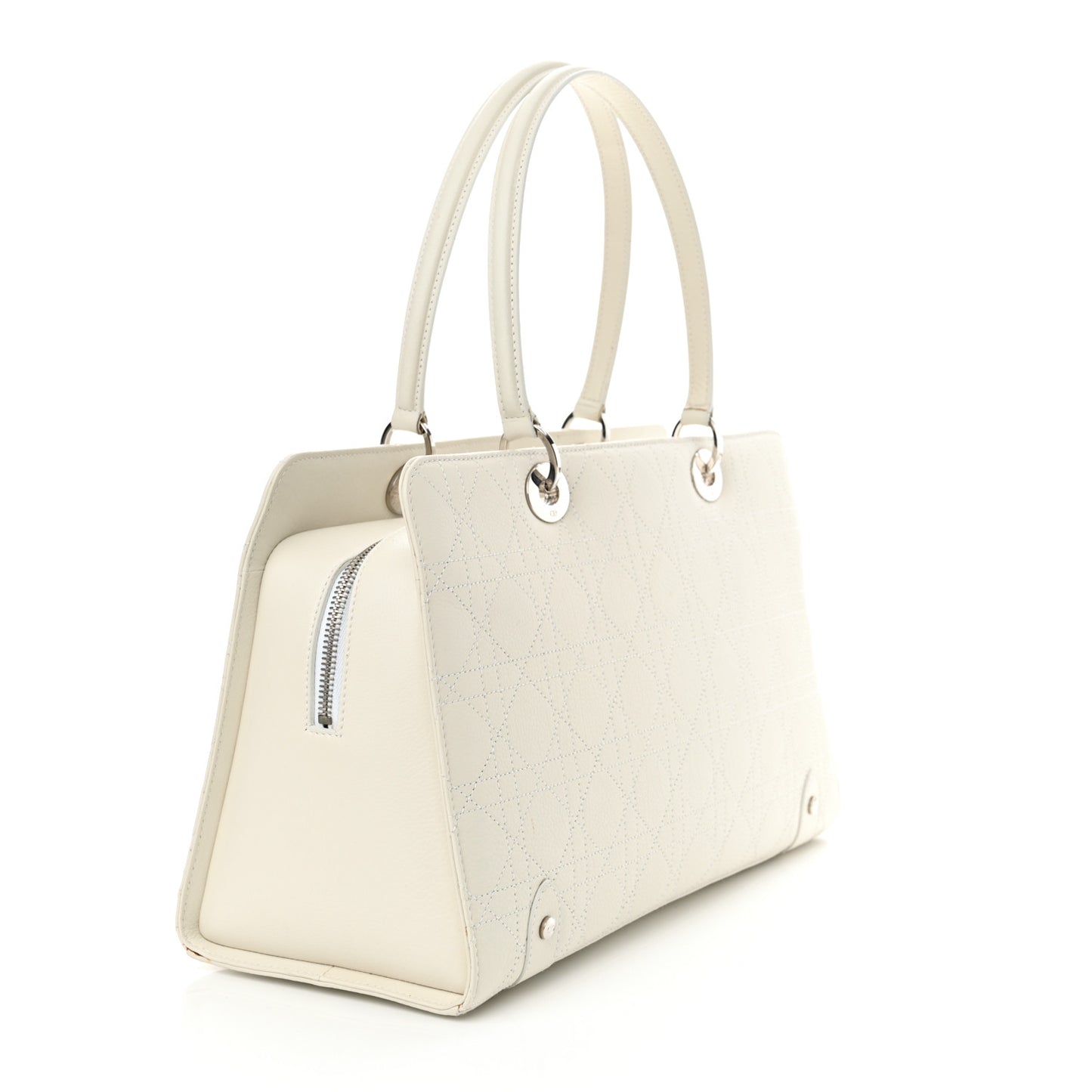 Lambskin Cannage Soft Lady Dior East West White