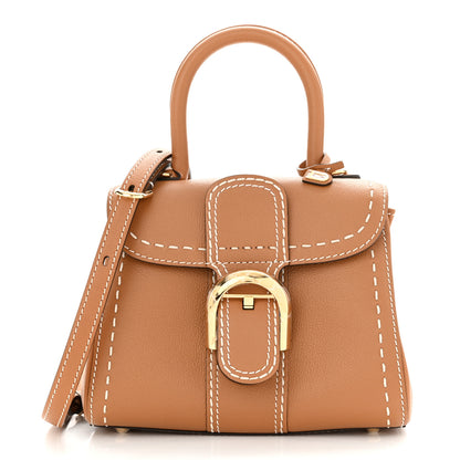 Delvaux Grained Rodeo Calfskin Surpique Mini Brillant Satchel Vegetal Ivory 3 of 12